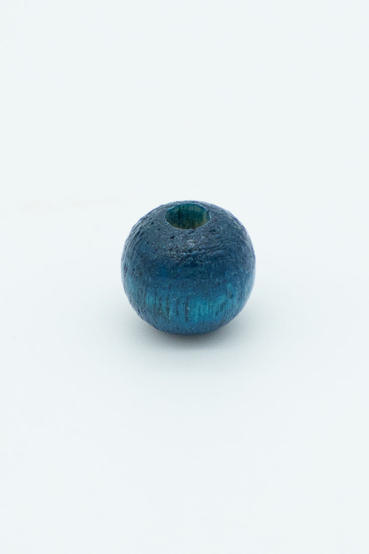Dark blue wooden bead solo image for a wool bracelet