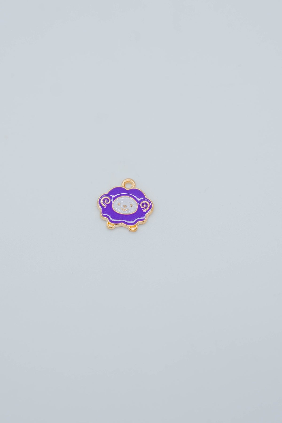 Purple metal sheep charm 