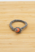 Light gray wool bracelet made from natural Shetland wool from Eddie the ram