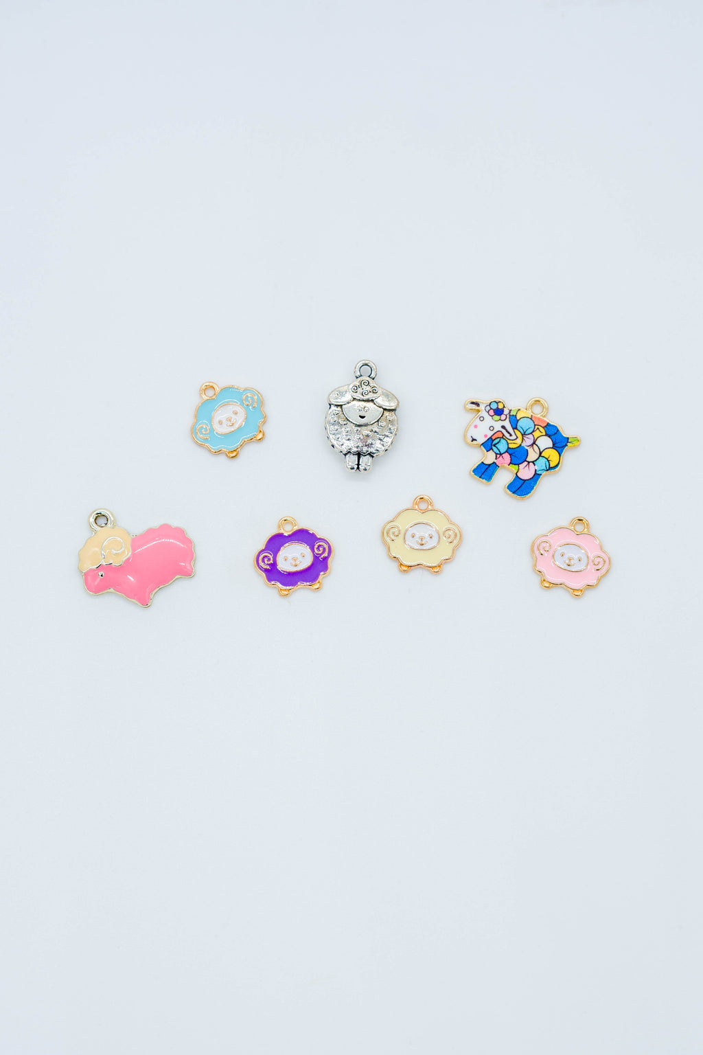Metal sheep charms for use in Sheepy Life bag charms
