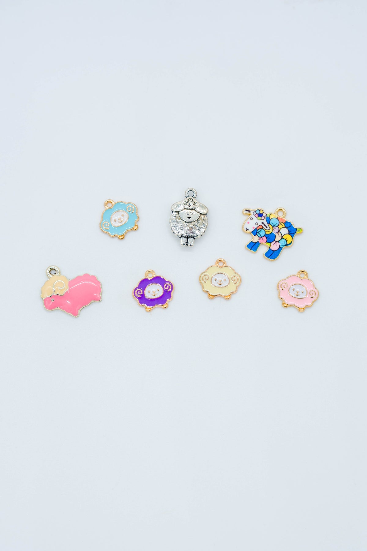 Metal sheep charms for use in Sheepy Life bag charms