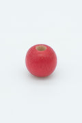 Red wooden bead solo image for a wool bracelet