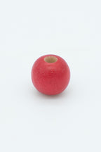 Red wooden bead solo image for a wool bracelet