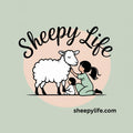 Sheep and 2 girls sticker 