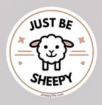 white sheep sticker just be sheepy 