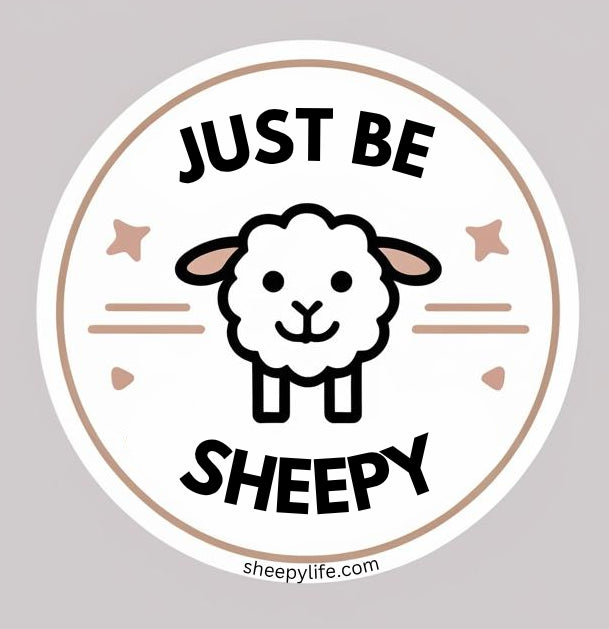 white sheep sticker just be sheepy 