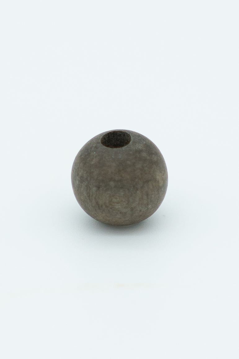 Gray Natural wooden bead solo image for a wool bracelet