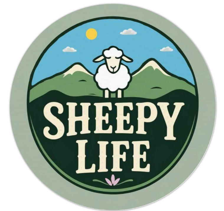 Sticker showing Sheepy Life's logo