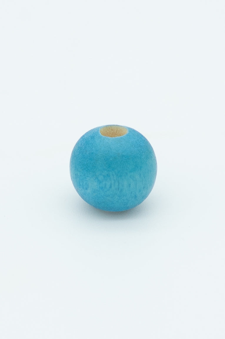 Sky Blue wooden bead solo image for a wool bracelet